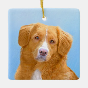 Ornement En Céramique Nouvelle-Écosse Peinture de chien pour l'essayeur 