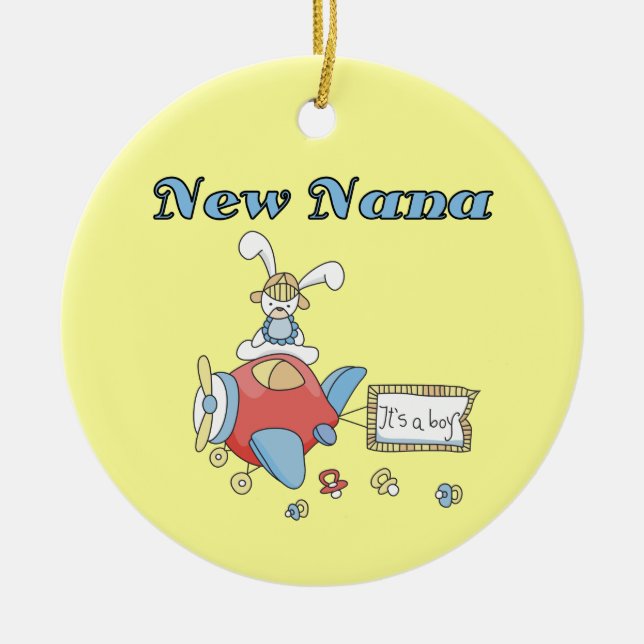 Ornement En Céramique Nouvelle Nana de Boy Cadeaux d'avion (Devant)