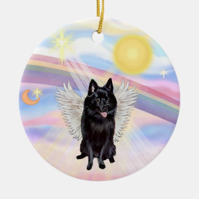 Ornement En Céramique Nuages - Schipperke Angel (Devant)