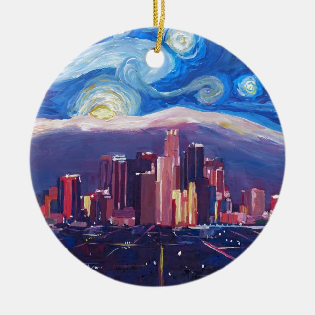 Ornement En Céramique Nuit étoilée Los Angeles la Californie (Devant)
