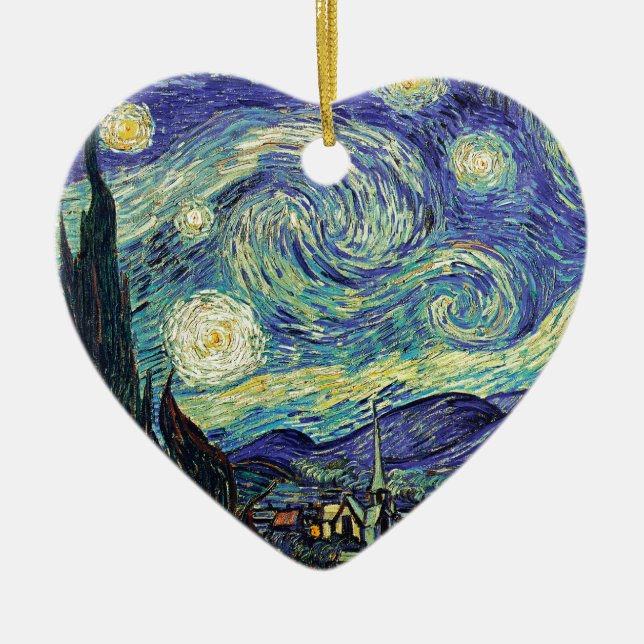Ornement En Céramique Nuit étoilée par van Gogh (Devant)