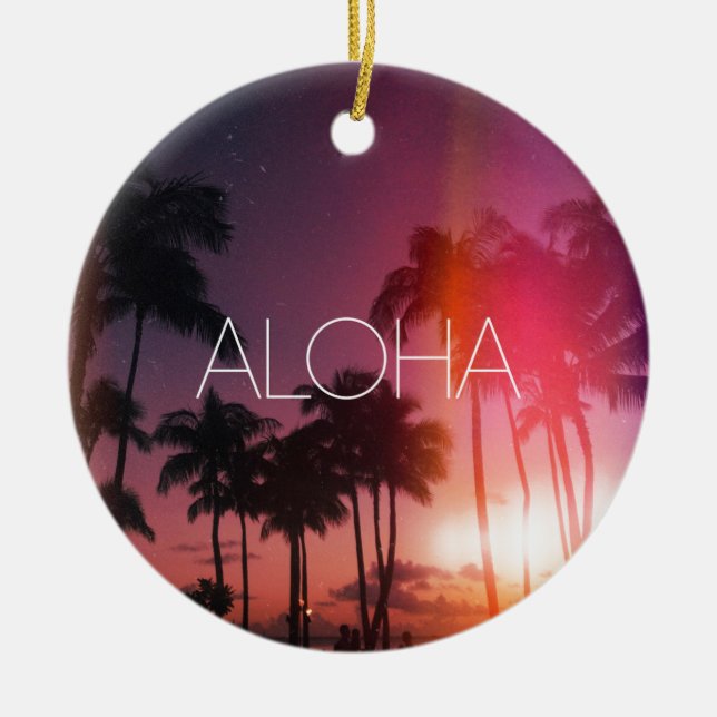 Ornement En Céramique Nuit tropicale d'Aloha (Devant)