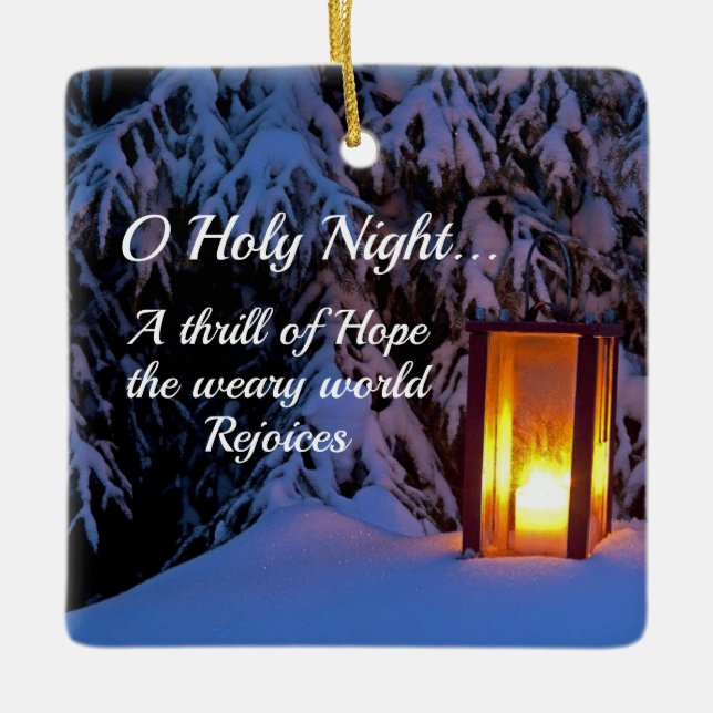 Ornement En Céramique "O Holy Night" Bien-aimée Carol de Noël (Devant)