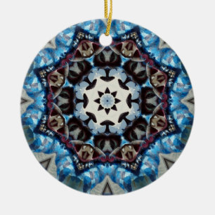 Ornement En Céramique Octogone bleu chic K186