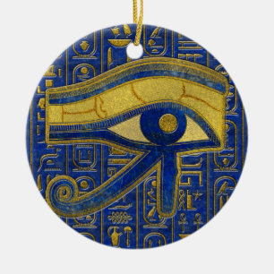 Ornement En Céramique Oeil égyptien d'or de lazulite de Horus - de