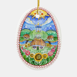 Ornement En Céramique Oeufs de pâques d'Ukrainien de Pysanky