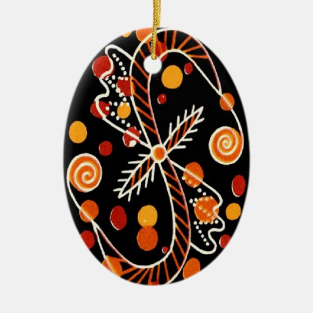 Ornement En Céramique OEufs de Pâques ukrainiens pysanques (Devant)