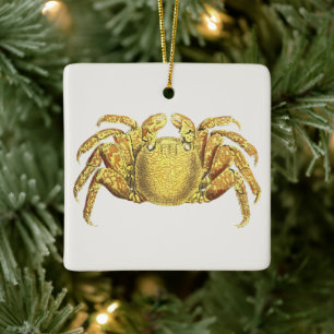 Ornement En Céramique Œuvre d'art côtière vintage nautique crabe variegé