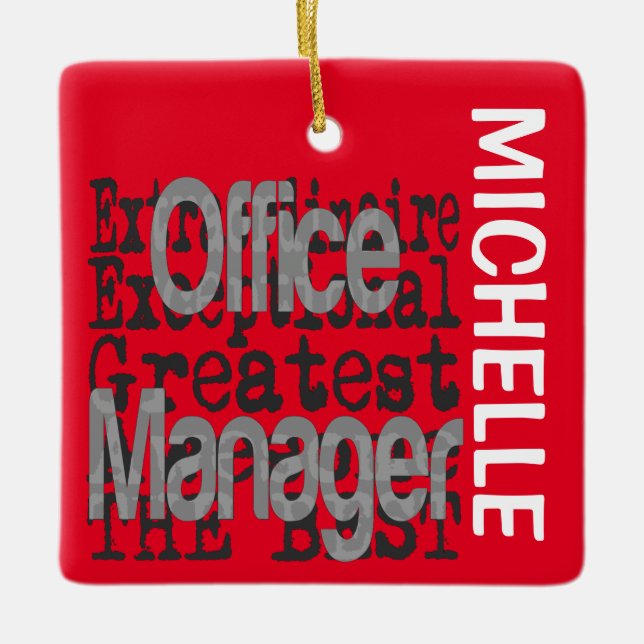 Ornement En Céramique Office Manager Extraordinaire PERSONNALISÉ (Devant)