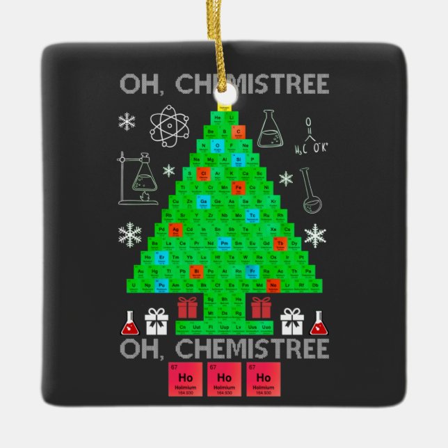 Ornement En Céramique Oh Chemistree Chemist Tree Funny Science Noël (Devant)