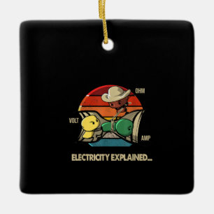 Ornement En Céramique Ohm Volt Amp Electricity Expliqué Electricien