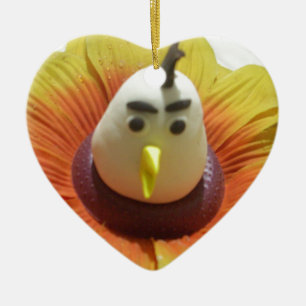 Ornement En Céramique Oiseau sculpté en Tournesol Imprimer