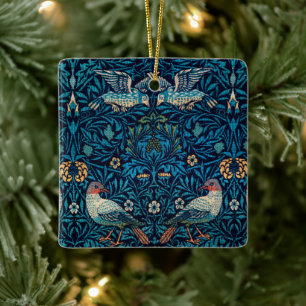 Ornement En Céramique Oiseau vintage William Morris art floral