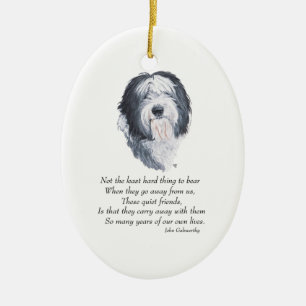 Ornement En Céramique Old English Sheepdog Rainbow Bridge