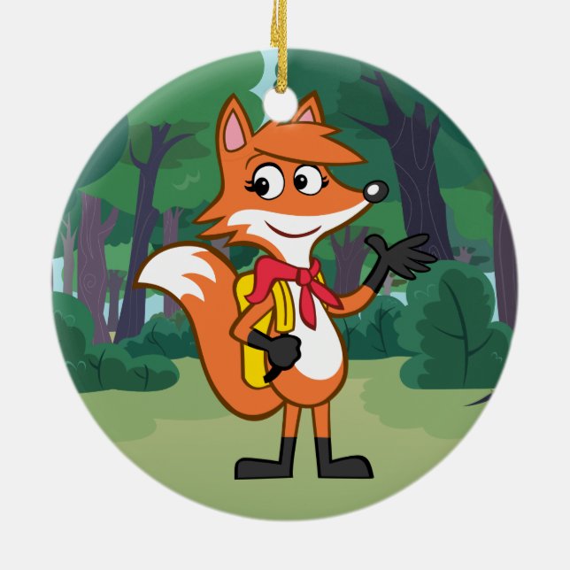 Ornement En Céramique Ondulation de Fox de Rick | Scarlett de garde (Dos)