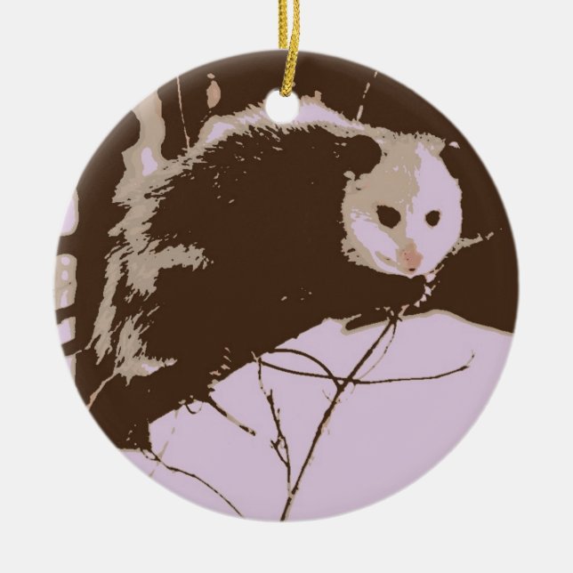 Ornement En Céramique Opossum (Devant)