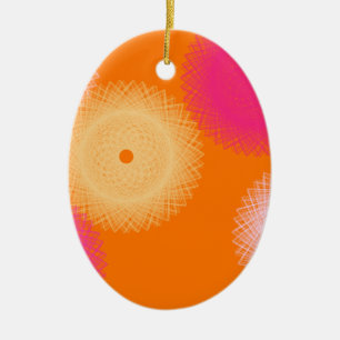 Ornement En Céramique orange et rose pop couleur