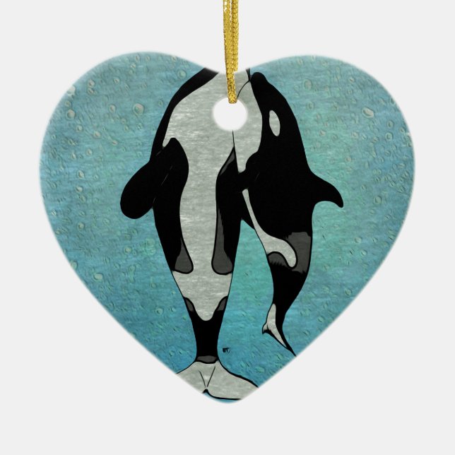 Ornement En Céramique Orca Blue (Devant)