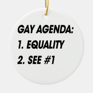 ORNEMENT EN CÉRAMIQUE ORDRE DU JOUR GAI - ÉGALITÉ