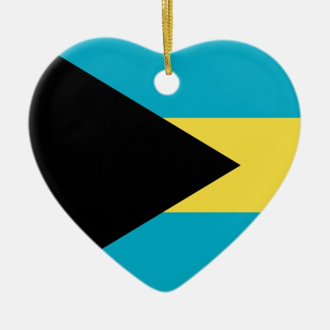 Ornement En Céramique Organisation cardiaque du drapeau des Bahamas (Devant)