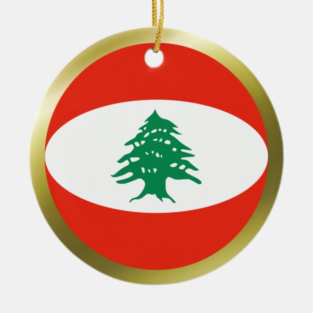 Ornement En Céramique Organisation du drapeau libanais (Devant)