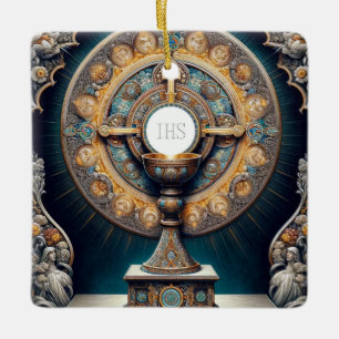Ornement En Céramique Orientalisme Communion eucharistique Hostie et Cal