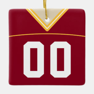Ornement En Céramique Ornament de la crosse de football personnalisable