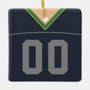 Ornement En Céramique Ornament de la crosse de football personnalisable