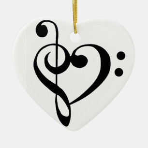 ORNEMENT EN CÉRAMIQUE **ORNAMENT DE NOËL** AVEC COEUR DE NOTE MUSICALE