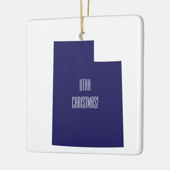 Ornement En Céramique Ornement céramique de Noël Utah personnalisé (Gauche)