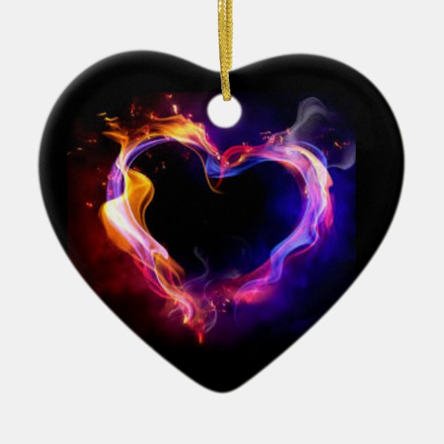 ORNEMENT EN CÉRAMIQUE **ORNEMENT DE NOËL** COEUR DU FEU (Devant)