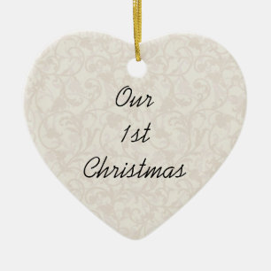 Ornement En Céramique Our 1st Christmas Ornament Template