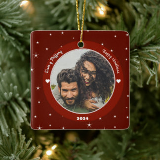 Ornement En Céramique "Our first Christmas together". personalize