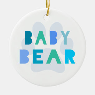 Ornement En Céramique Ours de bébé - bleu