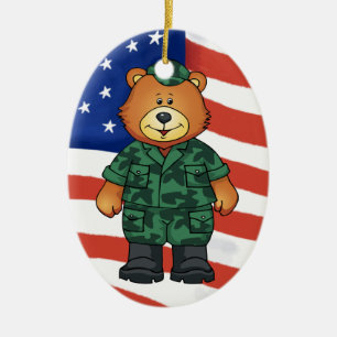 Ornement En Céramique Ours militaires