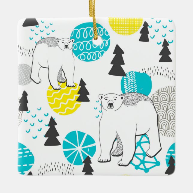Ornement En Céramique Ours polaire (Devant)