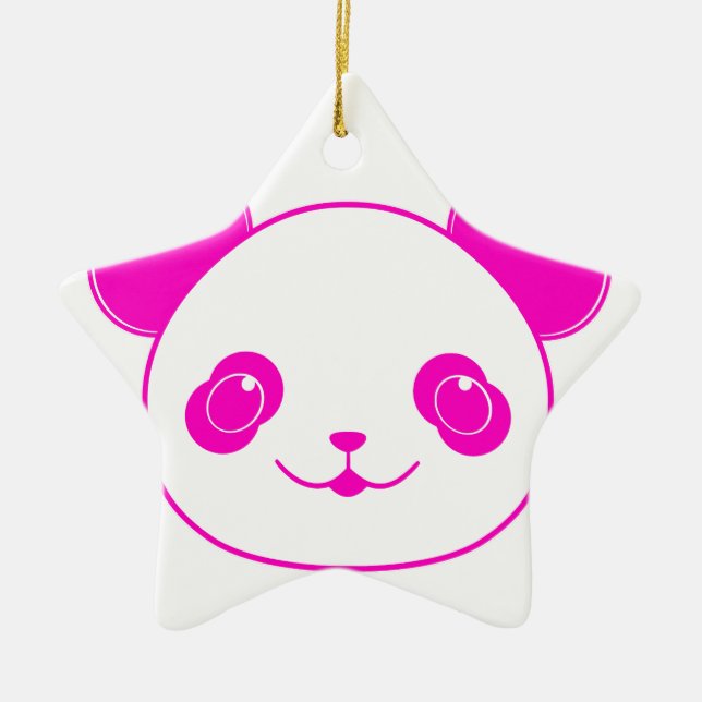 Ornement En Céramique Ours rose Kawaii Panda (Devant)