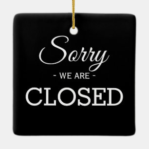 Ornement En Céramique Ouverture / Fermé noir blanc deux côtés boutique