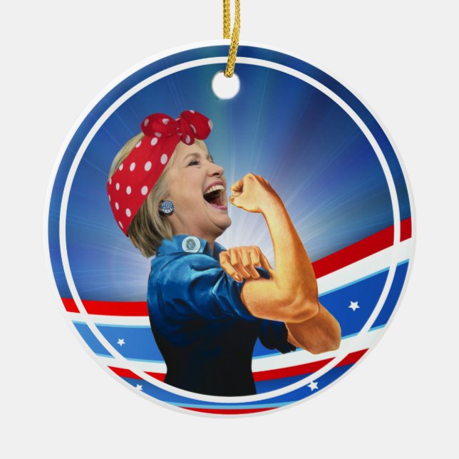 Ornement En Céramique Ouvrière présidentielle de ?ère femme de Hillary (Devant)