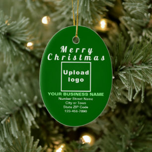 Ornement en céramique ovale de Noël d'affaires