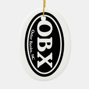 Ornement En Céramique Ovale externe de noir de banques d'OBX