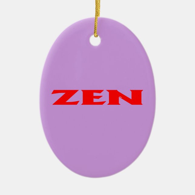 Ornement en céramique ovale lilas rouge zen (Devant)