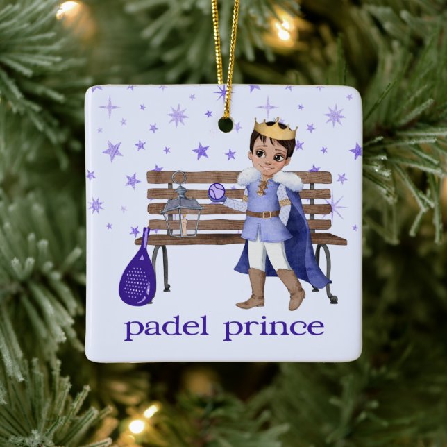 Ornement En Céramique PADEL ORNAMENT – CHARMING PADEL PRINCE in BLUE (Arbre)