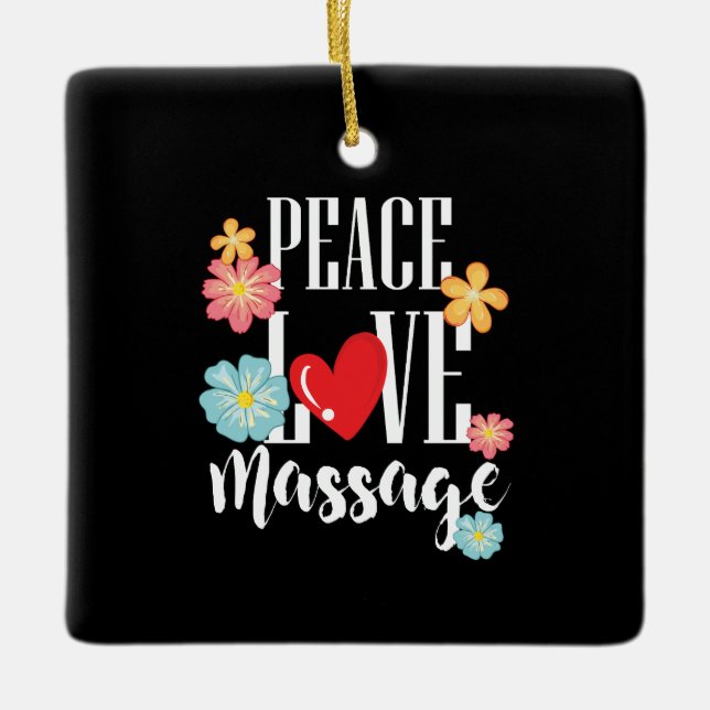 Ornement En Céramique Paix Amour Massage (Devant)