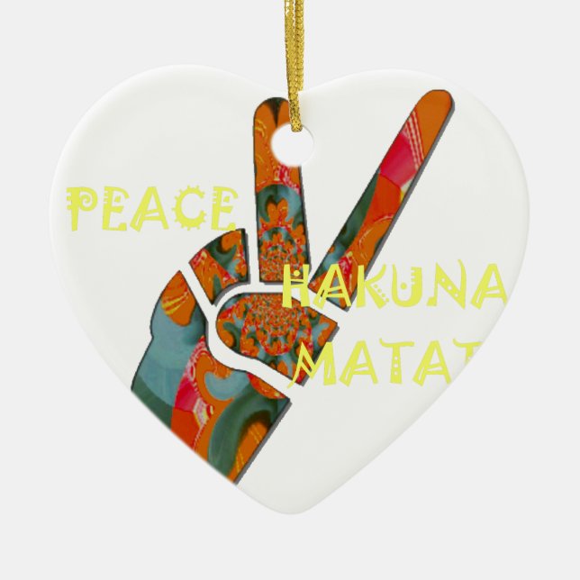Ornement En Céramique Paix de Hakuna Matata (Devant)
