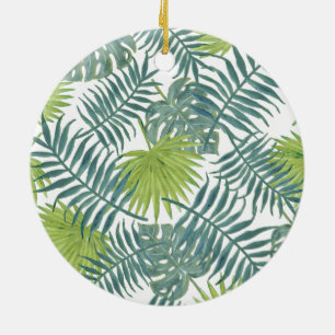 Ornement En Céramique Palm Tree Fronds Painting Hawaiian Print