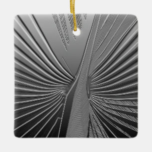 Ornement En Céramique Palmette de chrome d'art déco