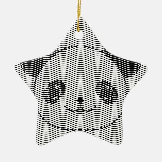 Ornement En Céramique Panda Porte Face Sur La Vague Motif (Devant)