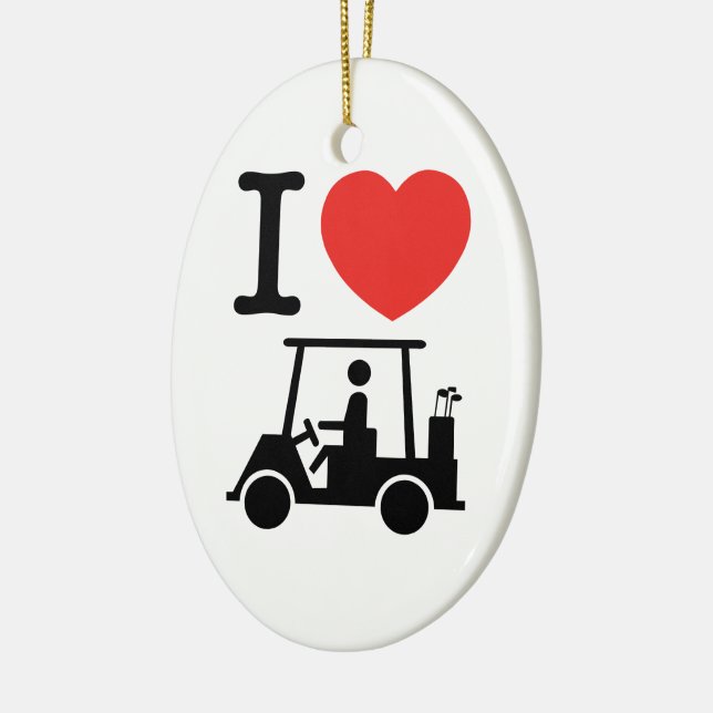 Ornement En Céramique Panier de golf I Heart (Love) (Gauche)