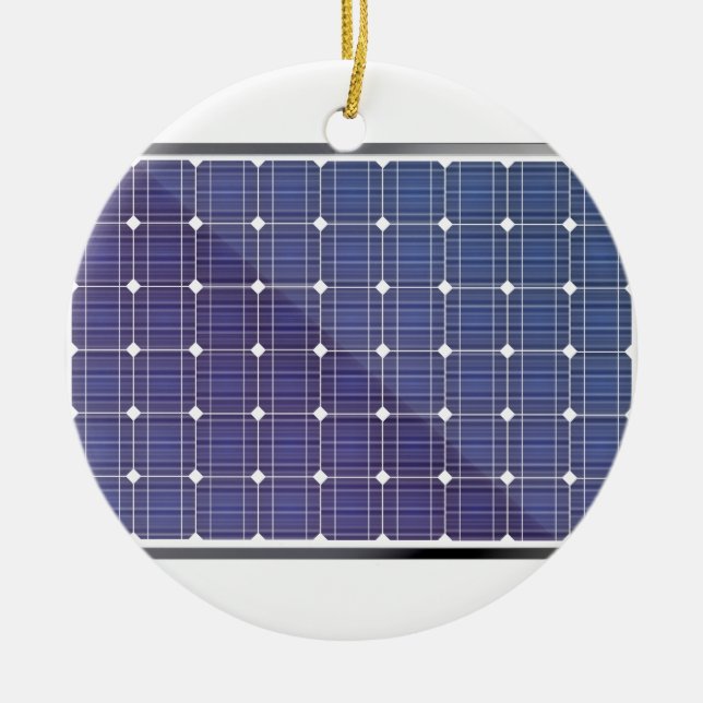 Ornement En Céramique Panneau solaire sur le blanc (Devant)
